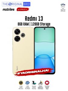 Redmi 13 - 8GB RAM - 128GB Storage - PTA Approved - 12 Months Warranty - Gold - The Original Bro Mobiles - TOB35